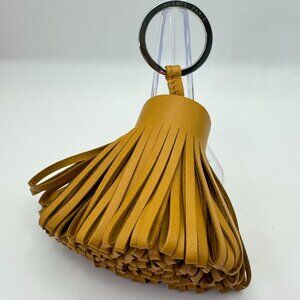 Hermès Gold Leather Key Ring Charm Authentic - NEW
